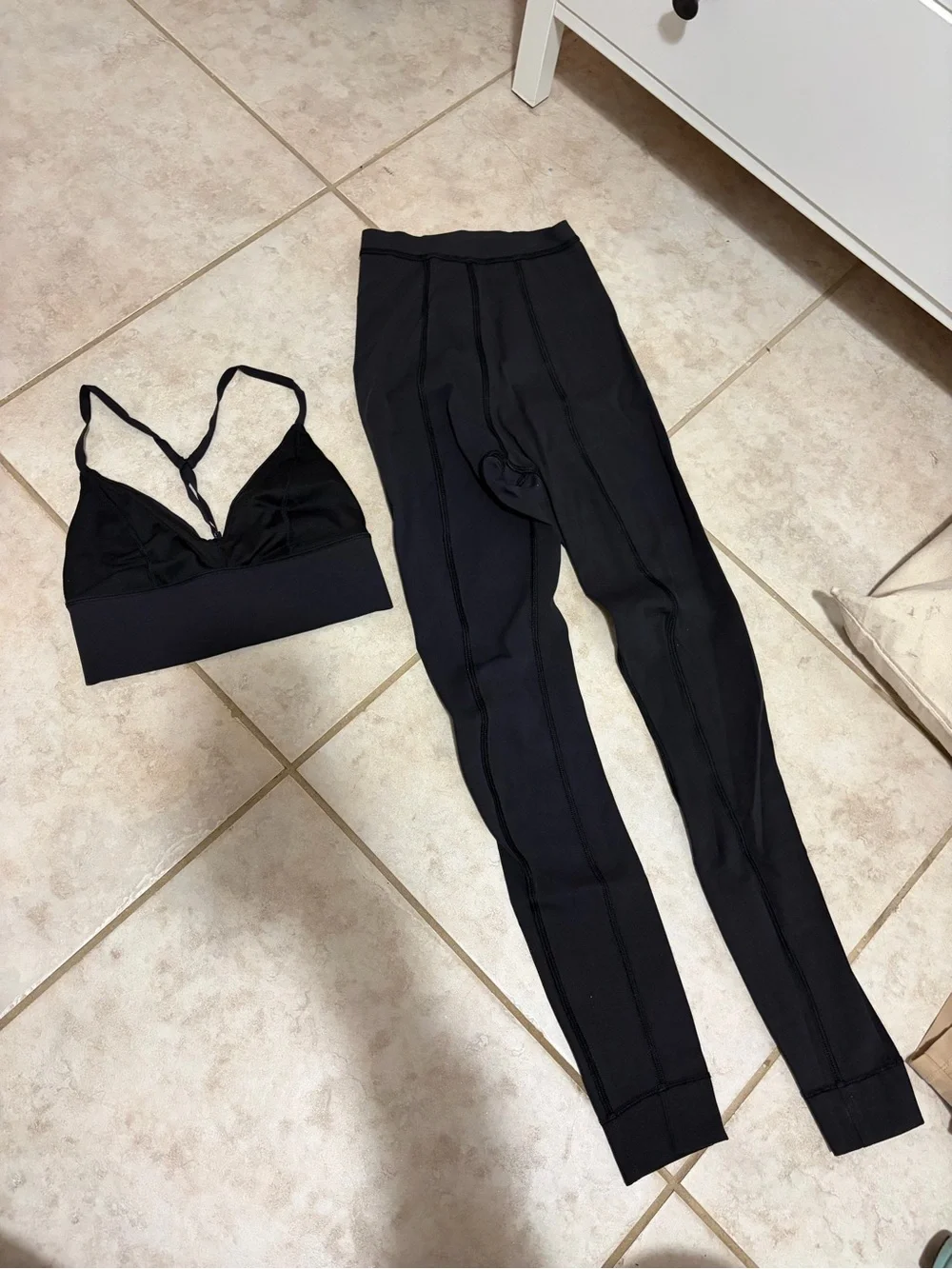 lululemon athletica Black High-Rise Leggings & Strappy Sports Bra Set